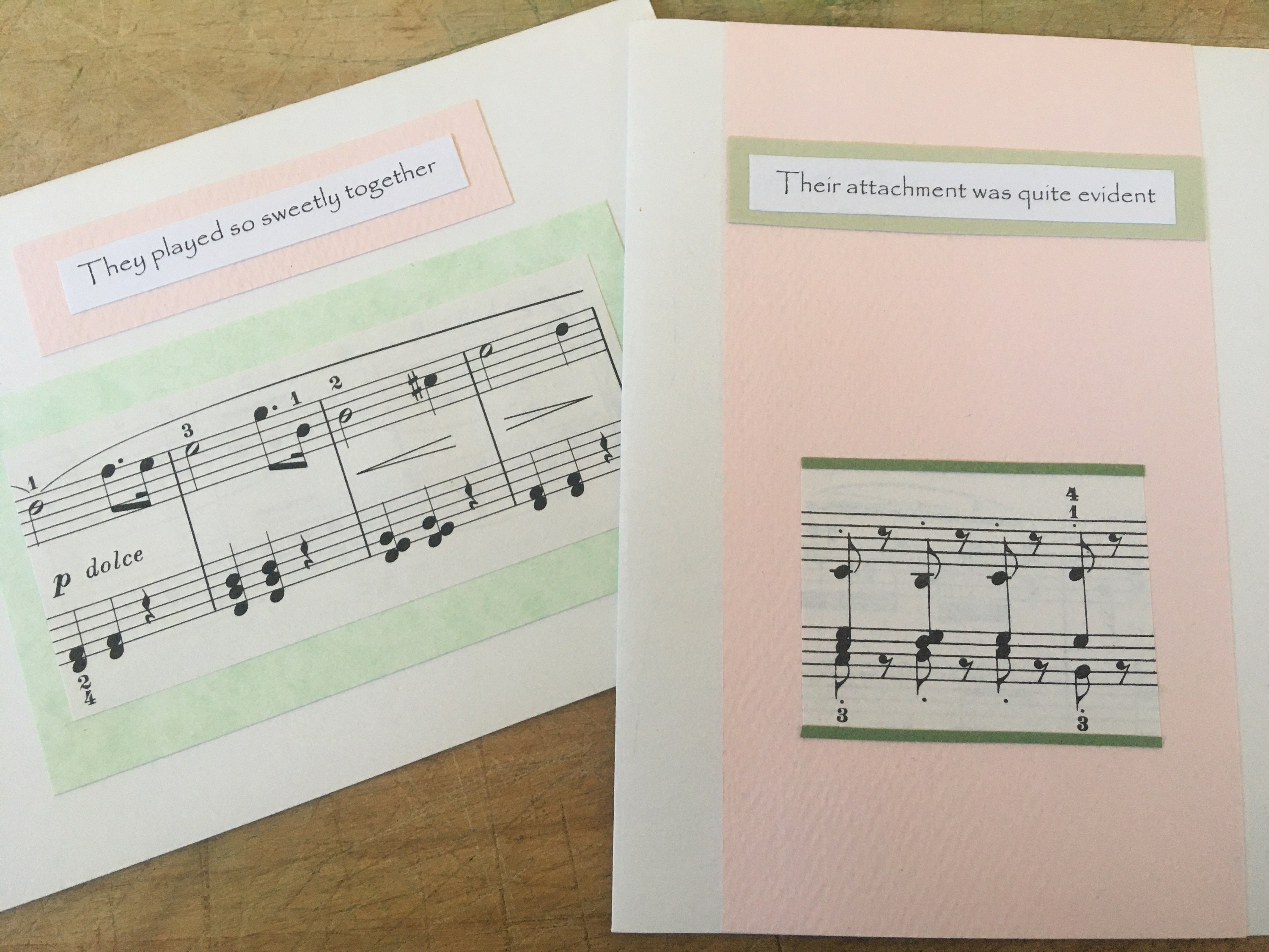 Musical greeting cards pack of 2 Etsy