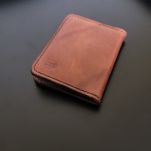 Billetera vertical de cuero hecho a mano / No.2 "Casual Wallet"