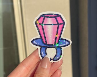 Holographic Ring Pop Sticker, Hand Drawn and Hand Made Gift for 90s Babies/Millennials