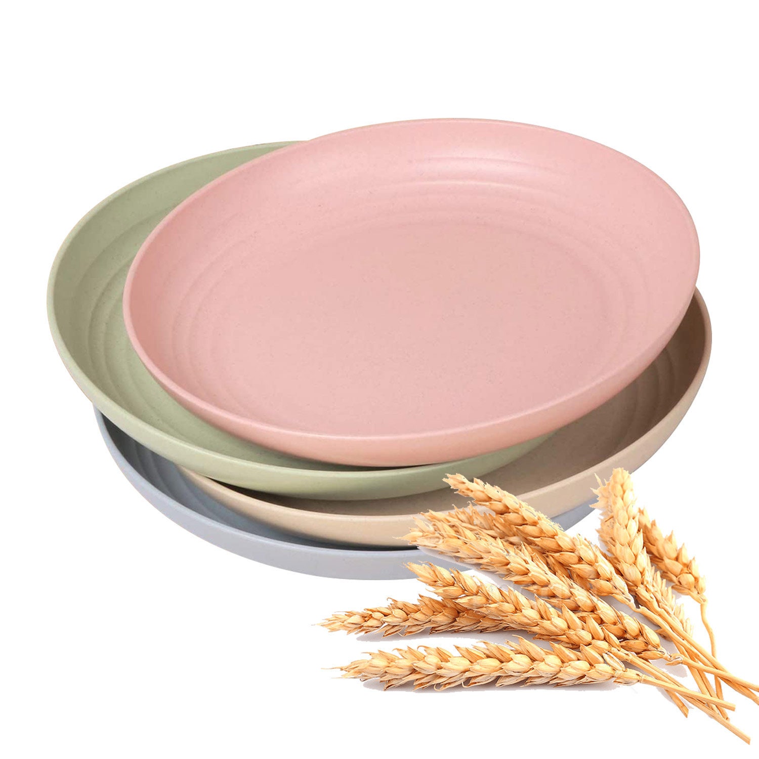 Suhsai Wheat Straw Plates Unbreakable Reusable 8.8 Inch Etsy