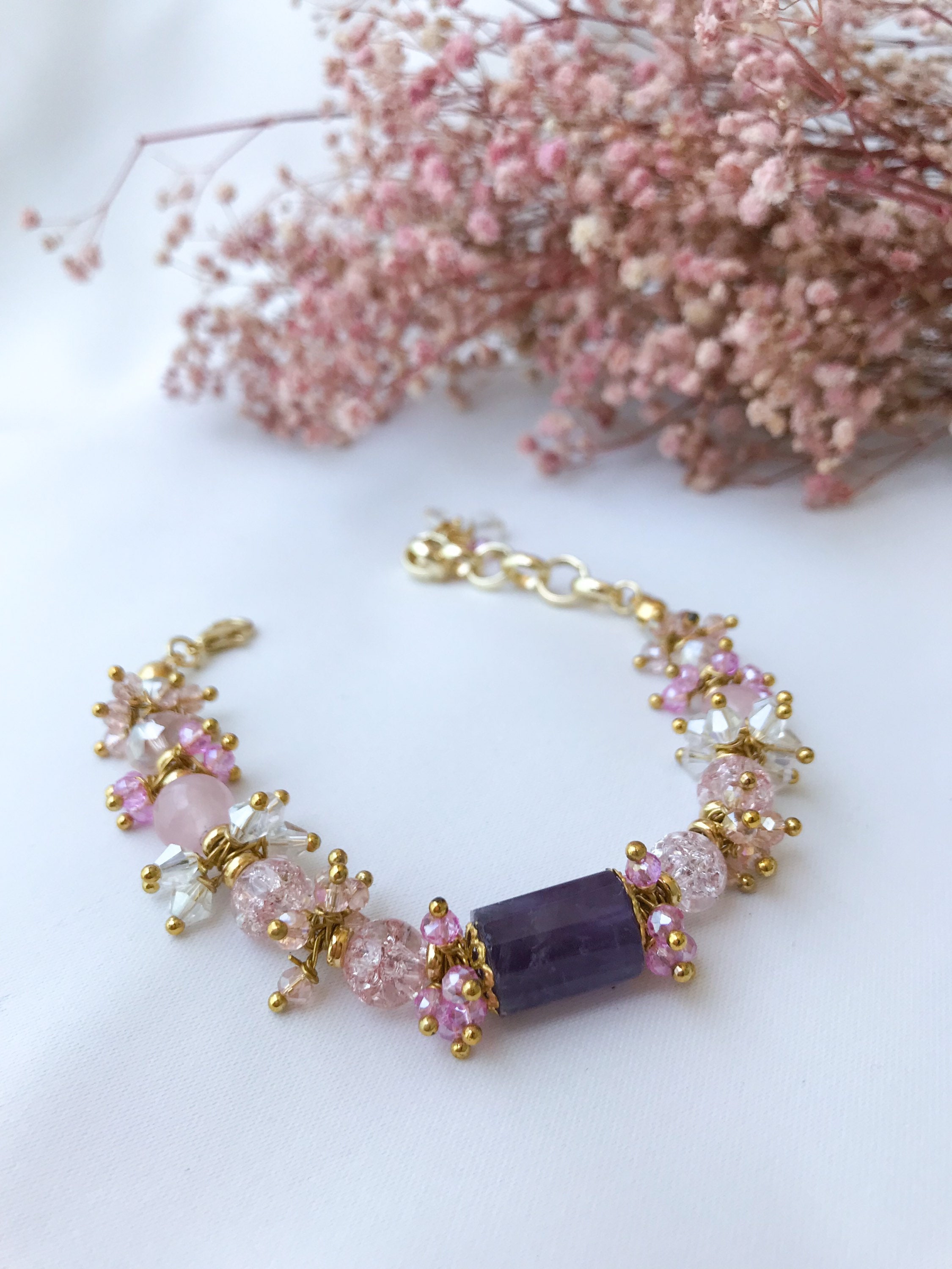 Amethyst Bracelet/ Amethyst Jewelry / Bracelets for Women / | Etsy