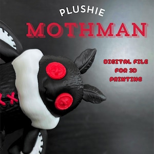 Plik 3MF do drukowania w 3D // Straszny Kawaii Pluszowy Mothman Flexi, przegubowa figurka na Halloween