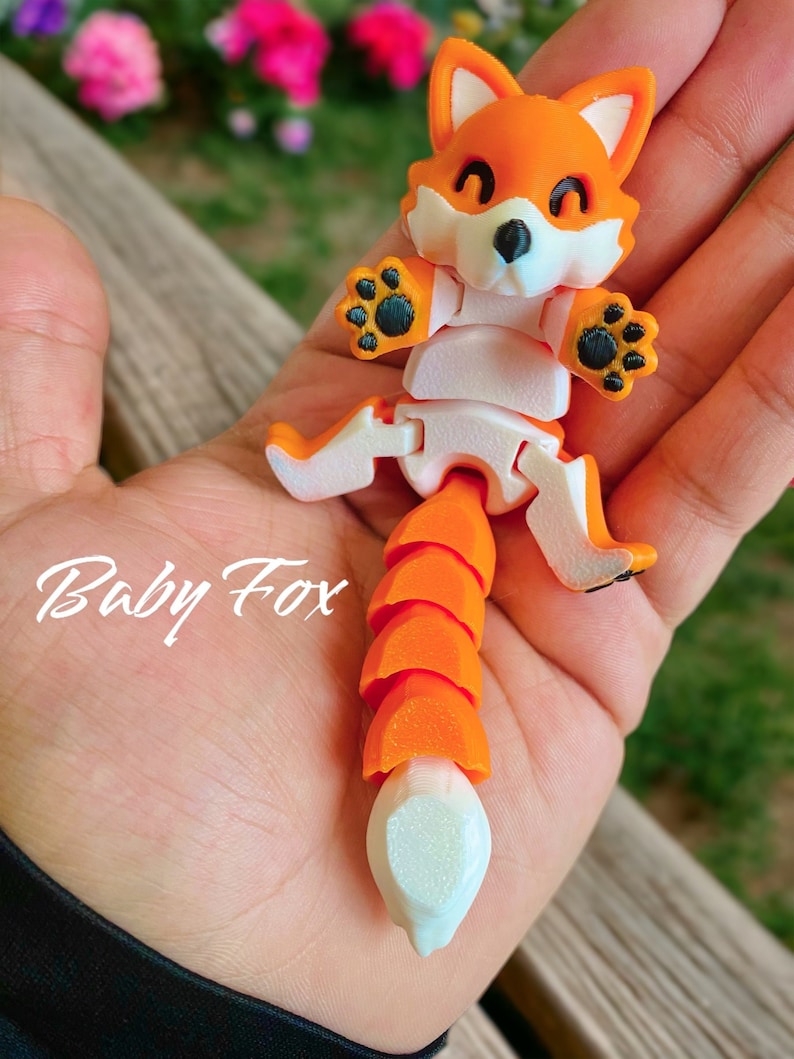 Articulated Baby Fox Fidget Toy Gift Home Decor Normal