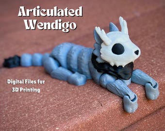 Archivo de impresión 3D // Wendigo articulado, mascota de escritorio Flexi Cryptid