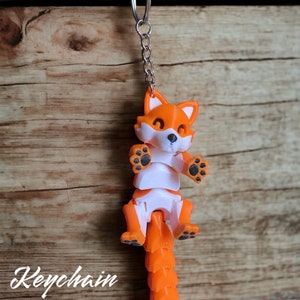 Articulated Baby Fox Fidget Toy Gift Home Decor Keychain