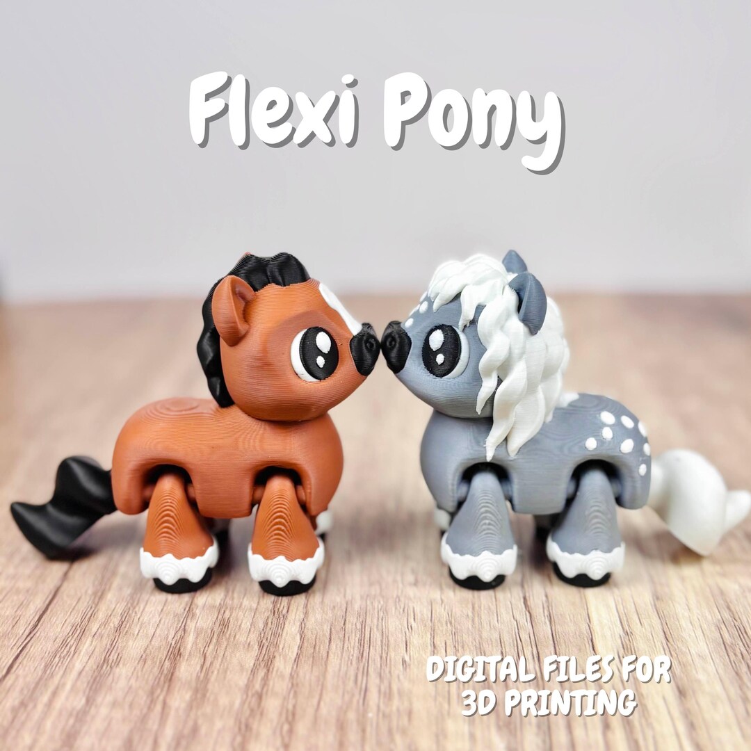 Flexi Rider Image 3D Printing File // Bay and Dapple Flexi Pony - No Supports - Etsy