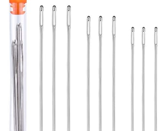 Large Eye Stitching Needles - 3 Sizes Stitching Needles Big Eye Hand Sewing Needles for Stitching and Craft, 9 PCS by Fablise Craft