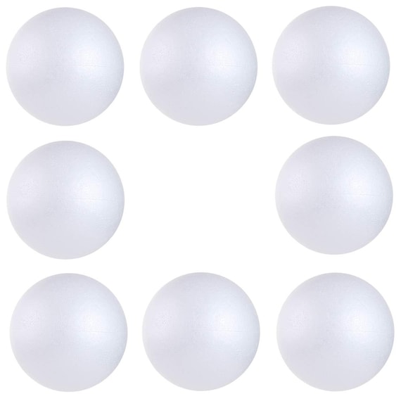 CCINEE 8pc 4 inch White Foam Balls Polystyrene Craft Balls Styrofoam Balls for Art Craft Household School Projects and Christmas Party Decorations