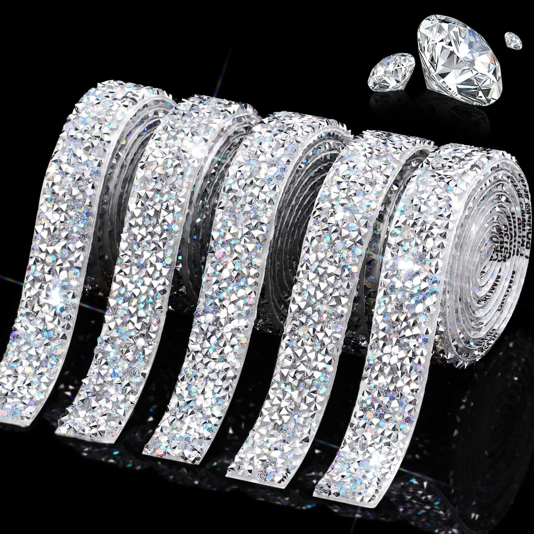 Diamond Rings With Ribbons Rhinestone Diamond Ribbon Bling Ribbon for Arts Crafts DIY Party Decor ...