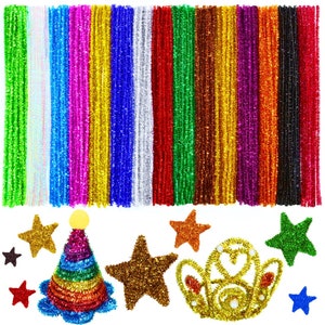 200 PCS Pipe Cleaners Craft Supplies Multi-Color Chenille Stems for Art New