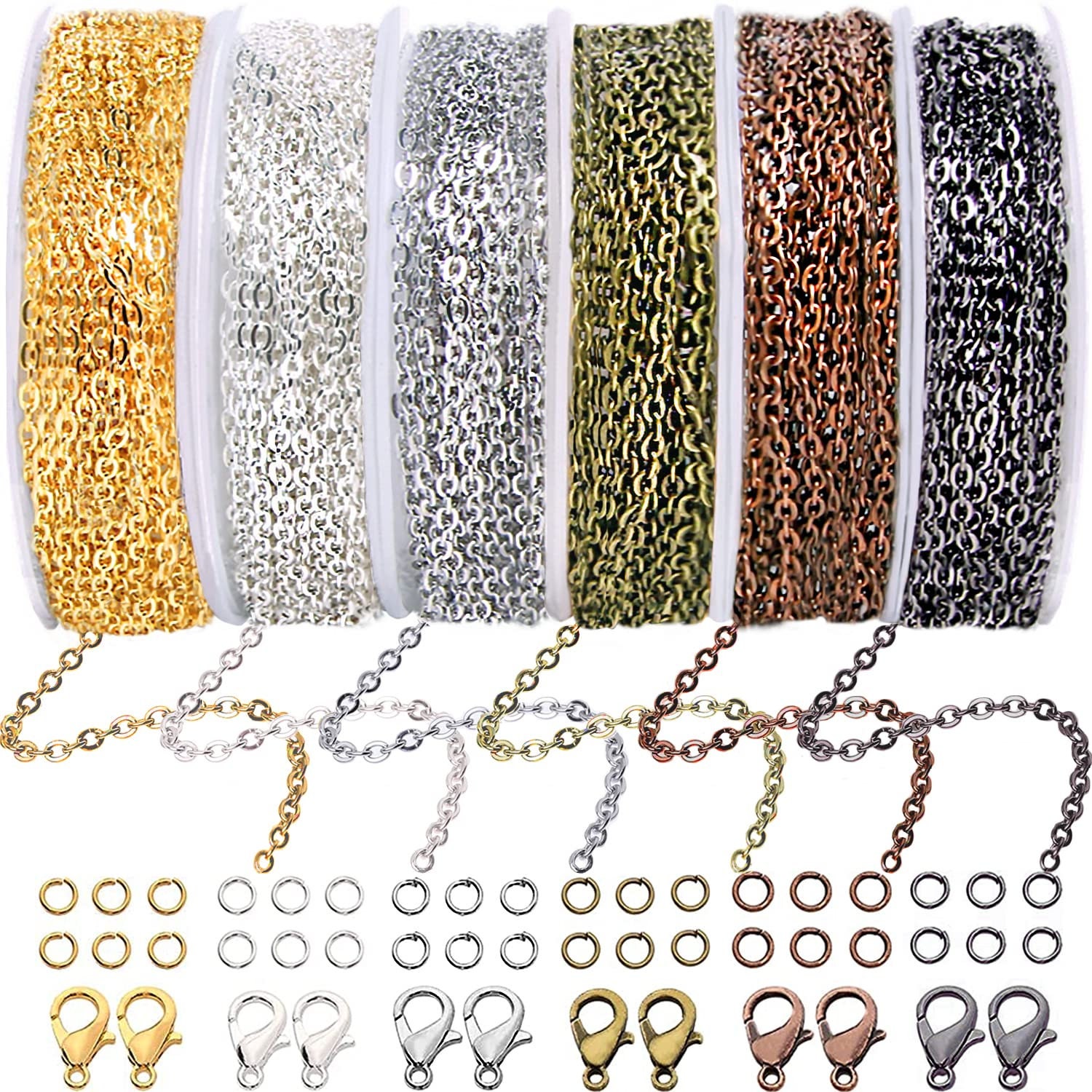 60ft Jewelry Making Chains Bulk 2mm Necklace Chains for Jewelry Making