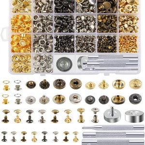 1/2 Inch Grommet Kits, 210 Sets Gold Sewing Eyelets Sets, Metal Grommet  Tool Kits with Installation Tool for Leather, Fabric, Curtain,Clothes,  Belt