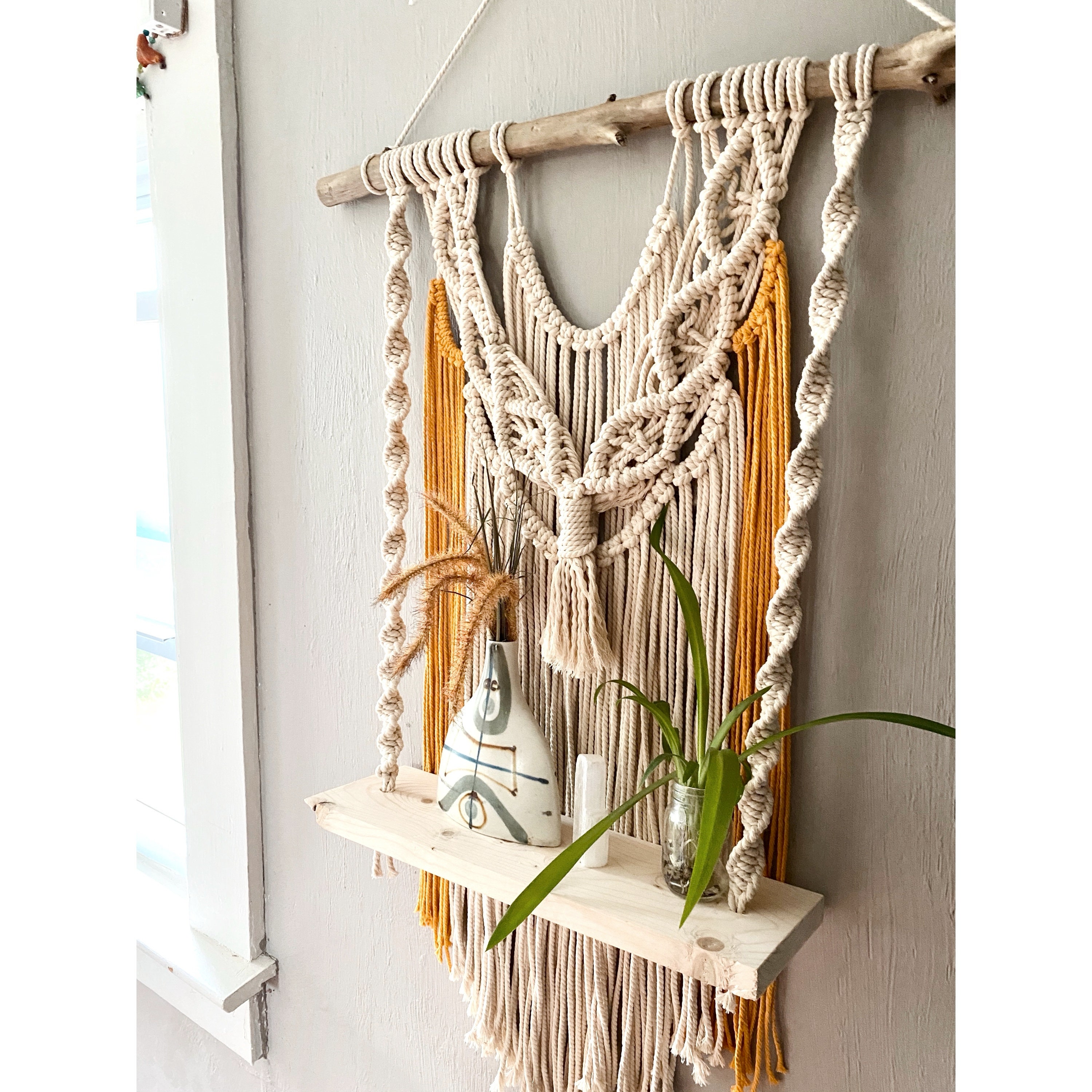 Handmade Macramé Wall Hanging Shelf Etsy