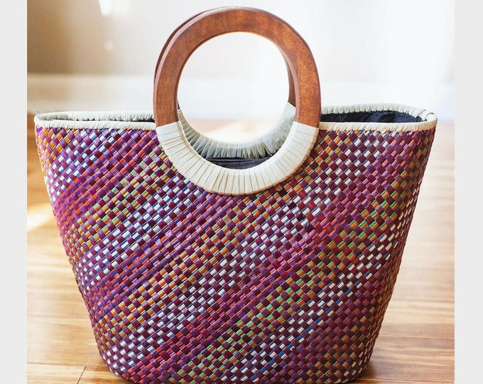 Plaid Handwoven Pandan Bayong Purse