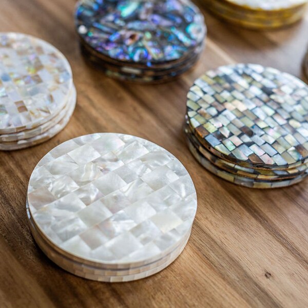 Mother of Pearl Coaster Set