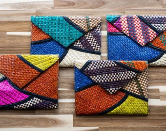 Handwoven Painted Pandan Clutch