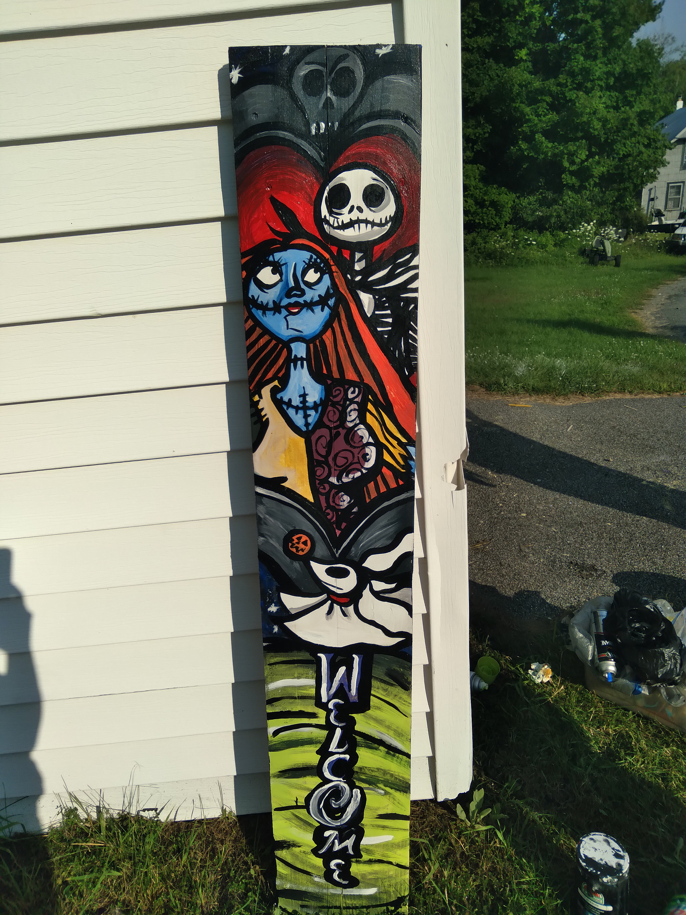 Handpainted welcome sign nightmare before christmas  Etsy