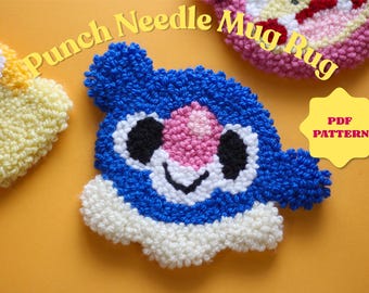 Punch Needle Pattern Popplio Mug Rug Digital Guide