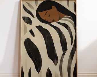 Abstract Woman Print: Feminist Line Art, Minimalist Decor (Digital Download)