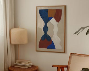 Abstract Organic Shapes Print, Mid Century Modern Color Block Poster (Digital Download)