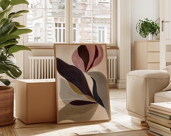 Abstract Floral Print, Modern Organic Shapes Art (Digital Download)