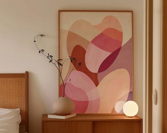 Pink Abstract Wall Art Large Abstract Print Minimalist Contemporary Art Terracotta Wall Art Printable Digital Download