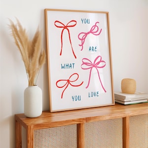 Rosa Schleifen Aquarell Print: Trendy Preppy Wandkunst (Digitaler Download)