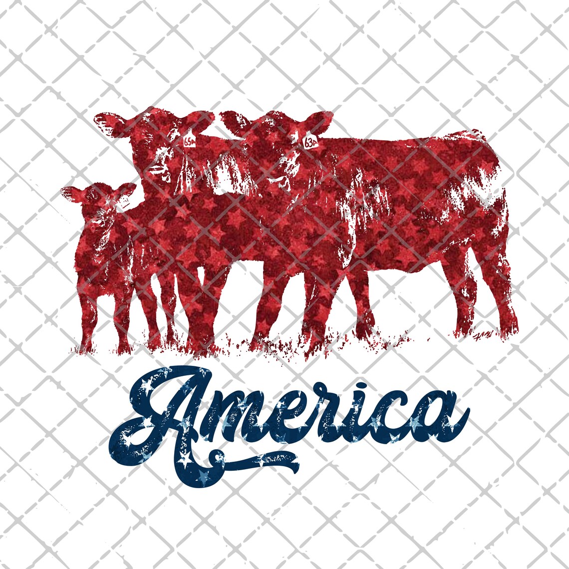 American Flag Cows PNG File, Sublimation Design, Digital Download, Farm