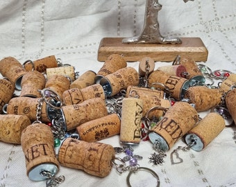 Keyring Cork Wine Sparkling Wine Cork Champagne Cork Angel Jewelry