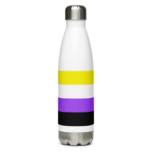 Non-Binary Pride Flag - Stainless Steel Water Bottle