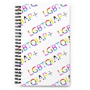 LGBTQIAP+ Spiral notebook with plain back cover