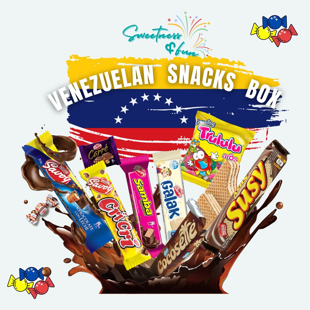 Venezuelan Sweet Snacks Box – International Snack and Candy –Great Assortment of Foreign Treats, Wafer Cookies, Chocolates Gift  Box 10 pcs