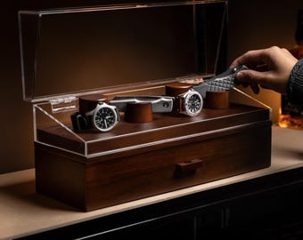 Handcrafted Watch & Pocket Knife Display Case: Modular Combo Deck