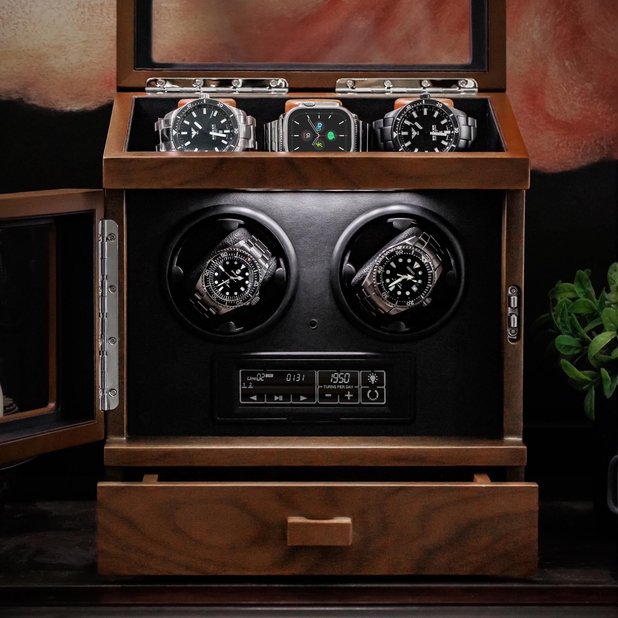 Luxury Automatic Watch Winder for 2 Watches + 3 Display | Silent ...