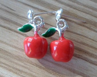 3D Apple Dangle Studs