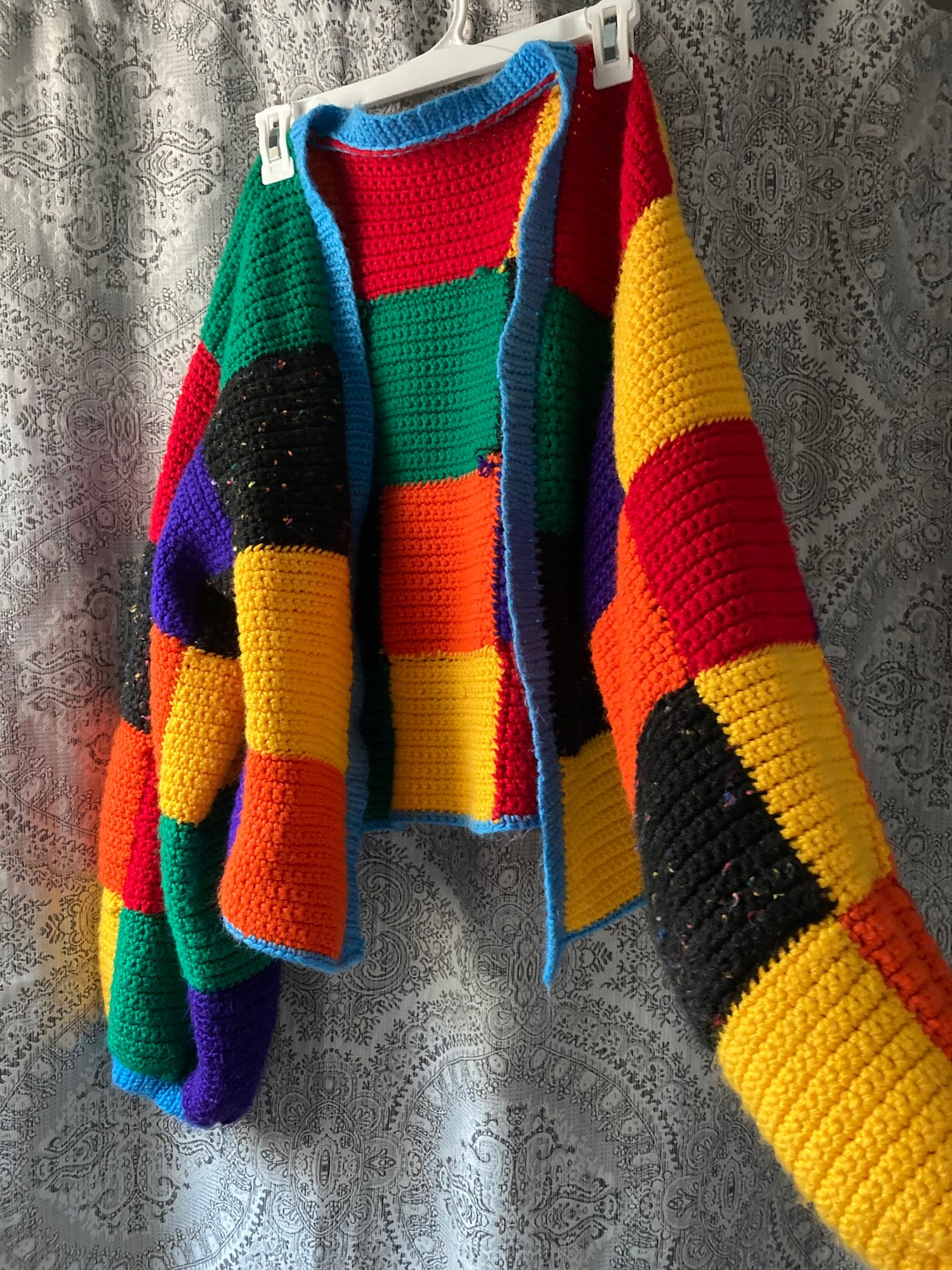 Handcrocheted patch cardigan Etsy