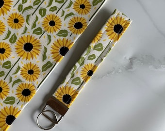 Sunflower Key Fob Wristlet // Sunflower Wristlet // Sunflower Keychain // Sunflower // Sunflower Gift // Sunflower // Teacher Gift