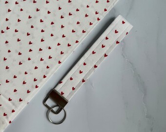 Heart Key Fob Wristlet // Heart Keychain wristlet // Key Wristlet // Hearts // Heart Fabric // Valentines Day // Valentines Gift // Gifts