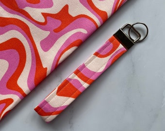 Swirl Key Fob Wristlet // Keychain // Marble // Orange Swirl // Tie Dye Swirl // Key Wristlet // Lanyard // Keychain Wristlet // Gifts Her