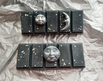 2 Black star glittery moon snap bars ,  Black bamboo highly scented!