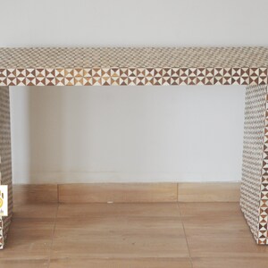 Handmade wooden bone inlay Modern pattern console table With Free Gift