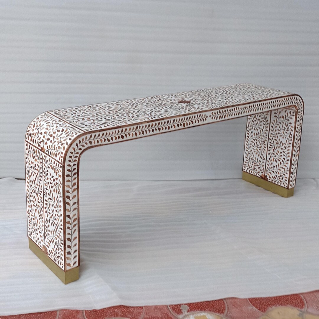 Modern Bone Inlay Handmade Wooden Bone Inlay Modern Pattern Console Table With Free Gift ...