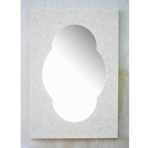 Handmade wooden bone inlay mirror frame / Wall décor furniture