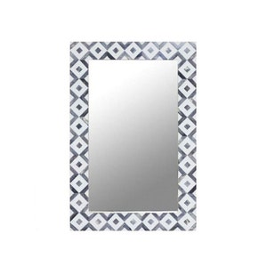 Handmade wooden bone inlay Modern pattern mirror frame / Wall décor furniture