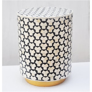 Handmade Bone Inlay Side Table