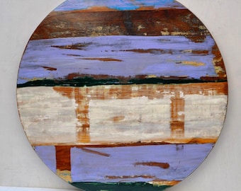 Tablero de mesa rústico hecho a mano con madera reciclada.