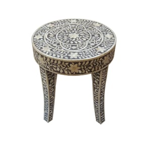 Handmade Bone Inlay Side Table