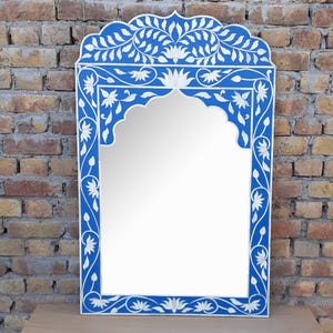 Handmade wooden bone inlay mirror frame / Wall décor furniture