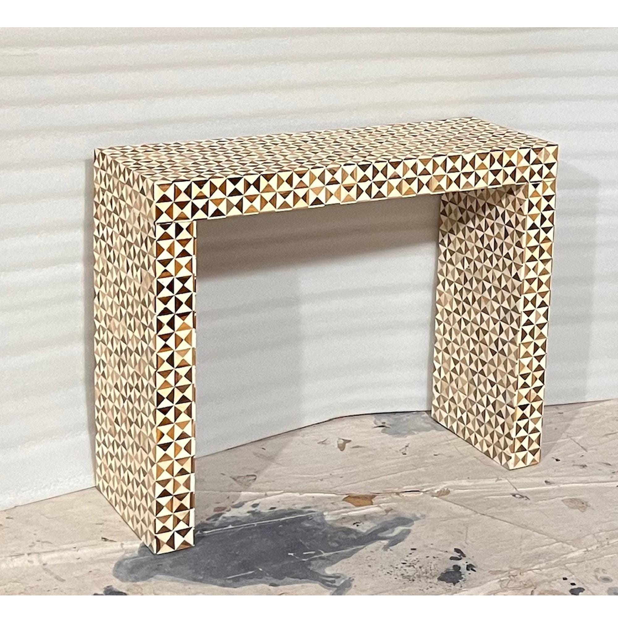 Handmade wooden bone inlay Modern pattern console table