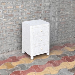 Handmade Bone Inlay Nightstand